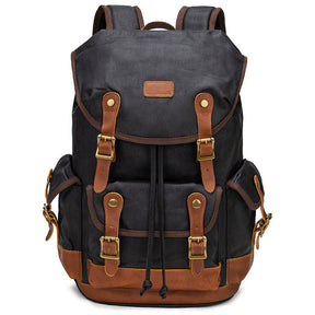 Waxed Canvas Backpack for Travel Outdoor