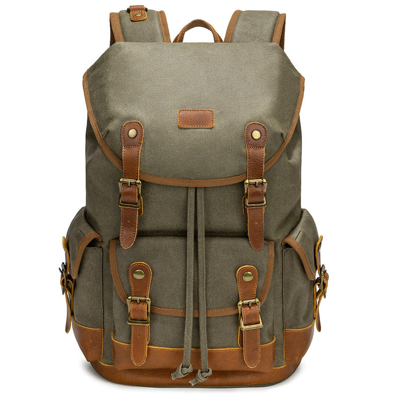 Waxed Canvas Backpack for Travel Outdoor