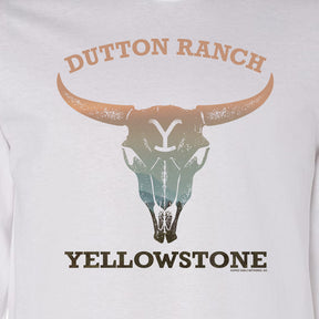 Yellowstone Cow Skull Adult Long Sleeve T-Shirt