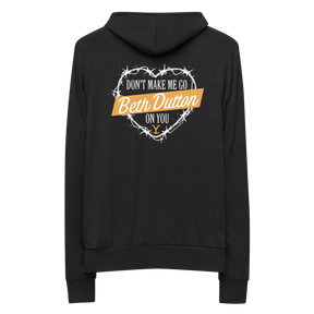 Yellowstone Don't Make Me Go Beth Dutton On You Heart Lightweight Zip-up Hooded Sweatshirt