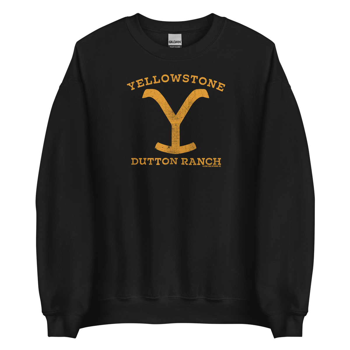 Yellowstone Dutton Ranch Distressed Logo Fleece Crewneck Sweatshirt