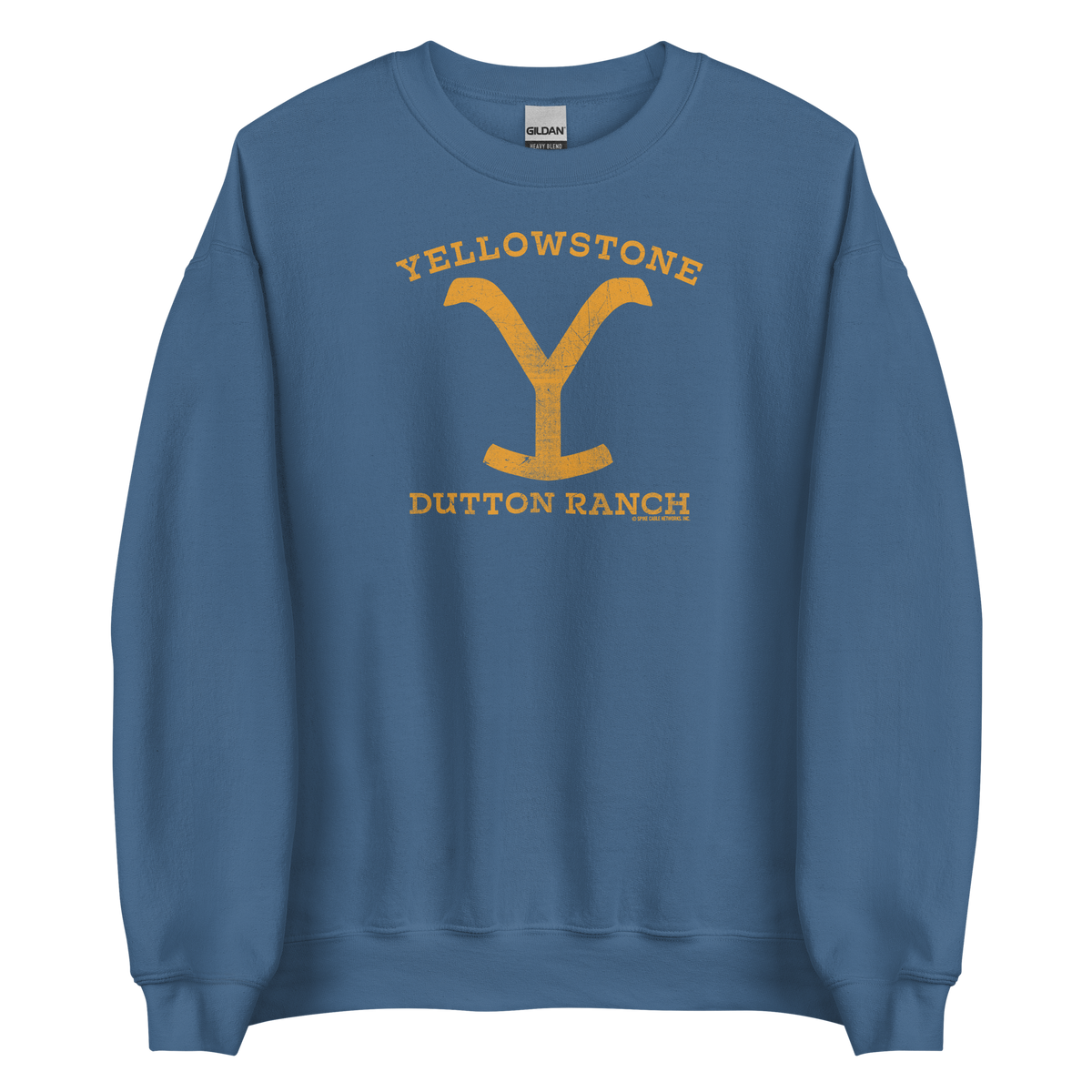 Yellowstone Dutton Ranch Distressed Logo Fleece Crewneck Sweatshirt