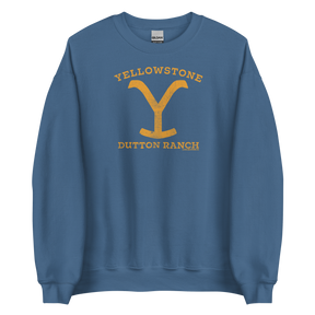 Yellowstone Dutton Ranch Distressed Logo Fleece Crewneck Sweatshirt