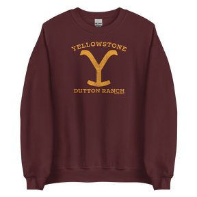 Yellowstone Dutton Ranch Distressed Logo Fleece Crewneck Sweatshirt