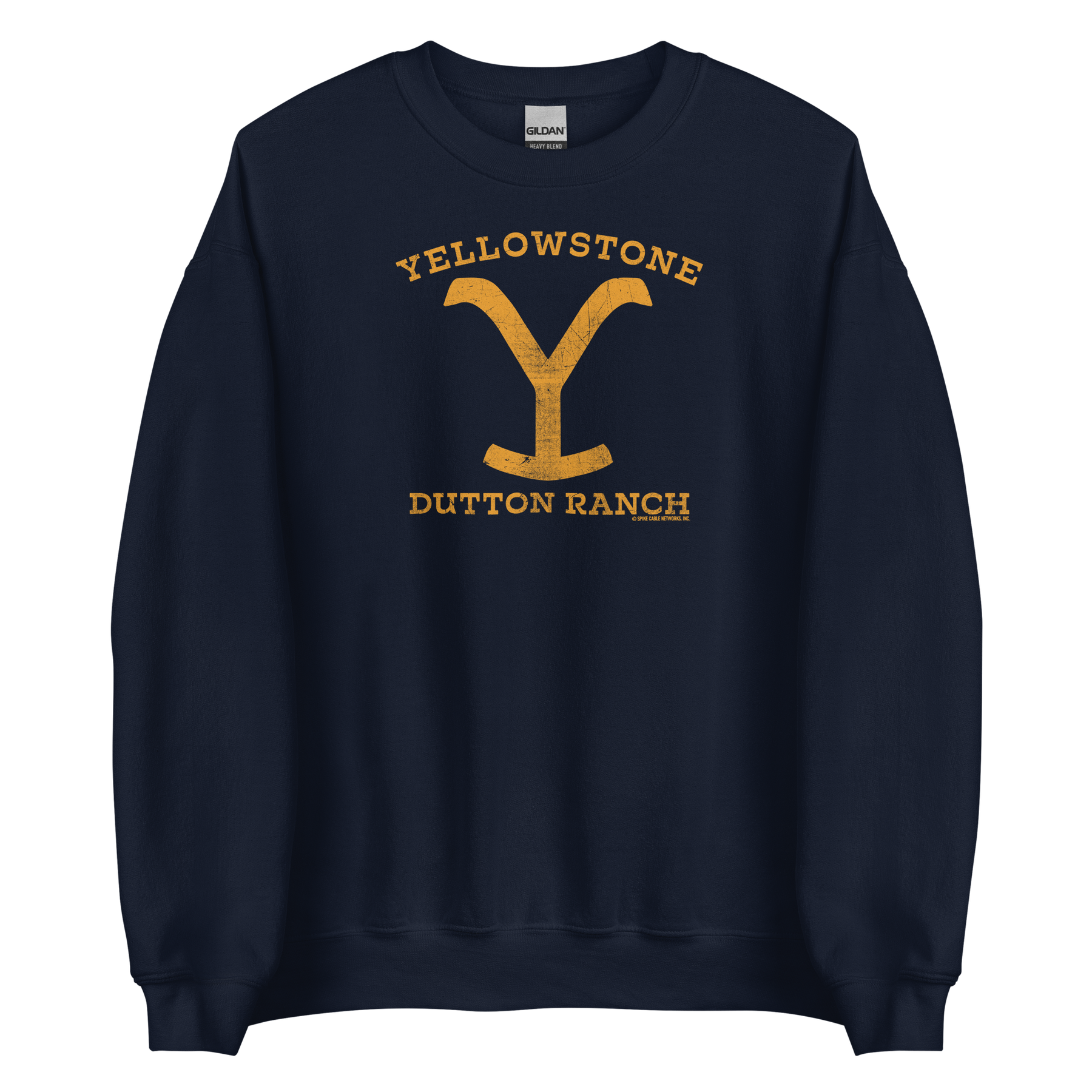 Yellowstone Dutton Ranch Distressed Logo Fleece Crewneck Sweatshirt