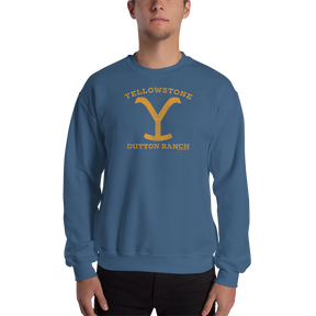 Yellowstone Dutton Ranch Distressed Logo Fleece Crewneck Sweatshirt