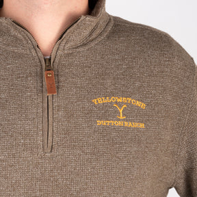 Yellowstone Dutton Ranch Mortimer Quarter Zip Embroidered Pullover