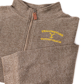 Yellowstone Dutton Ranch Mortimer Quarter Zip Embroidered Pullover