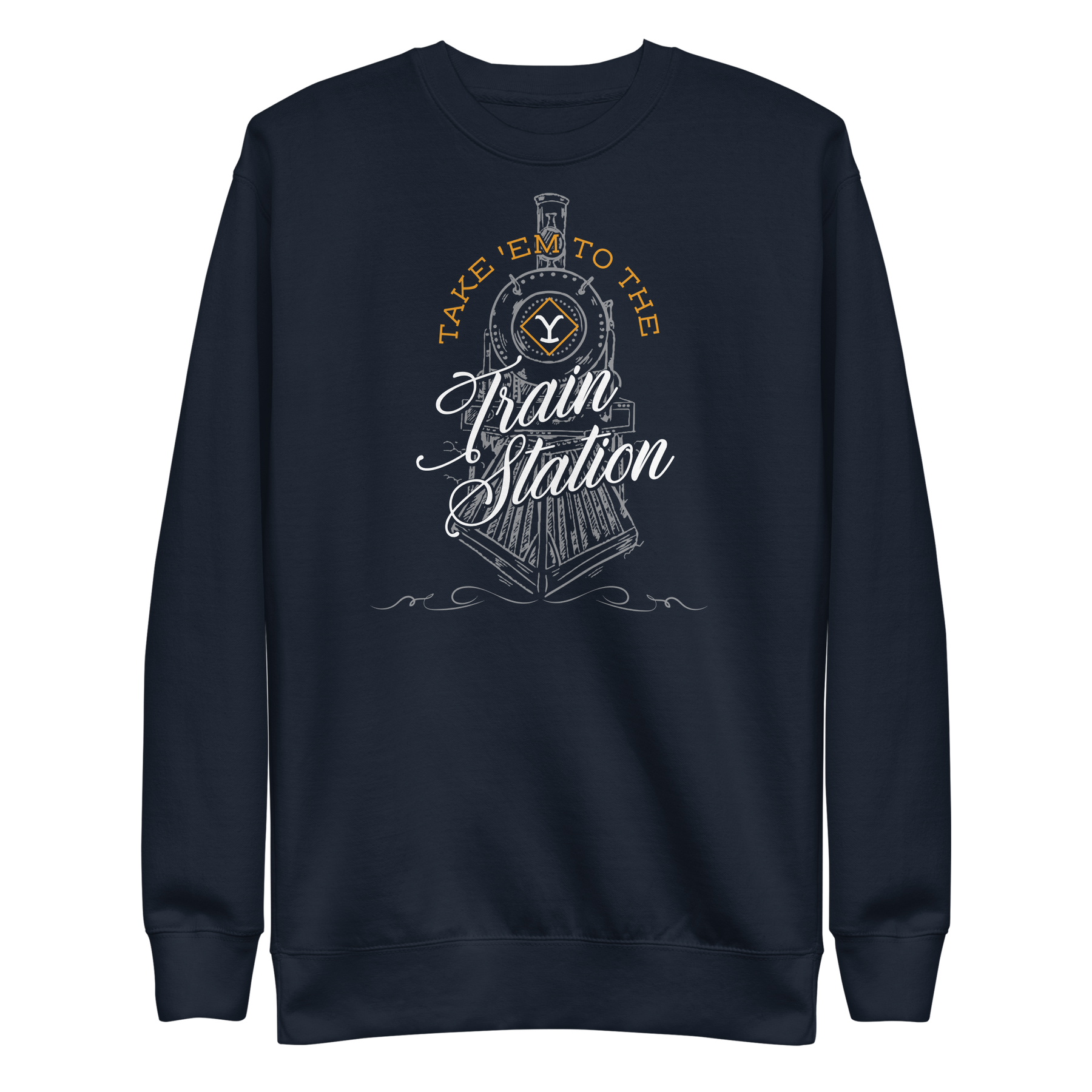 Yellowstone Take 'Em To The Train Station Fleece Crewneck Sweatshirt