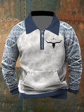 Men's retro western style printed casual sweatshirt