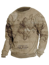 Men's Fashionable Casual Round Neck Printed Long-Sleeved Sweatshirt