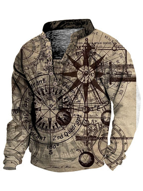 Men's Fashionable Casual Printed Long-Sleeved Sweatshirt