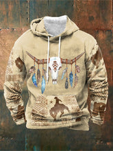 Men's Retro Ethnic Print Casual Hoodie