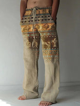 Men's Retro Casual Western Geometric Print Pants