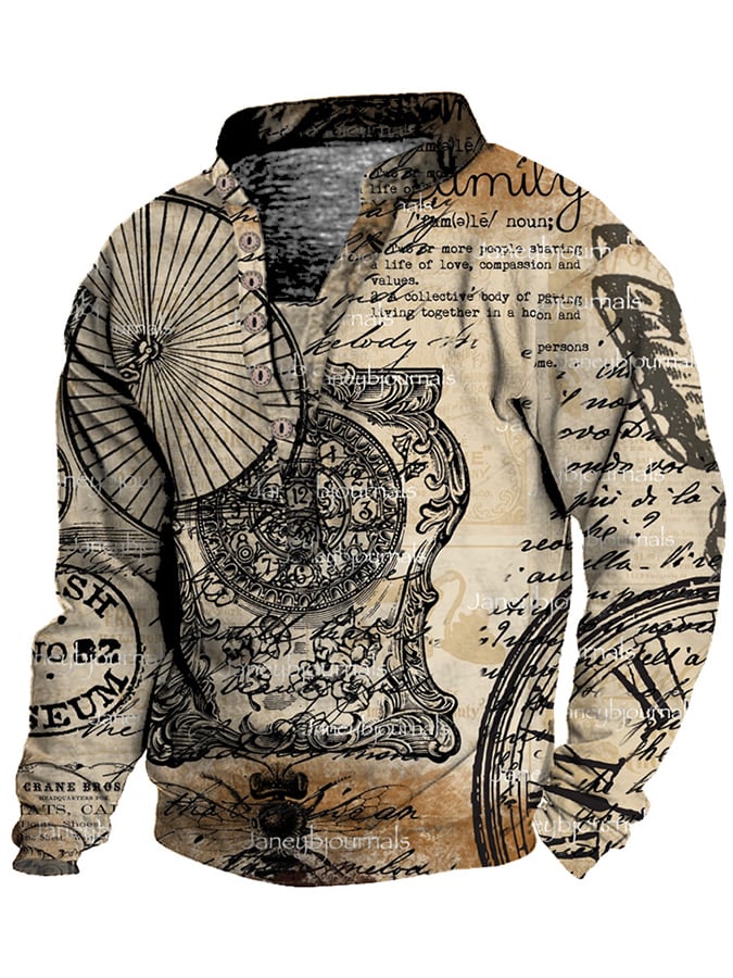 Men's Fashionable Casual Printed Long-Sleeved Sweatshirt