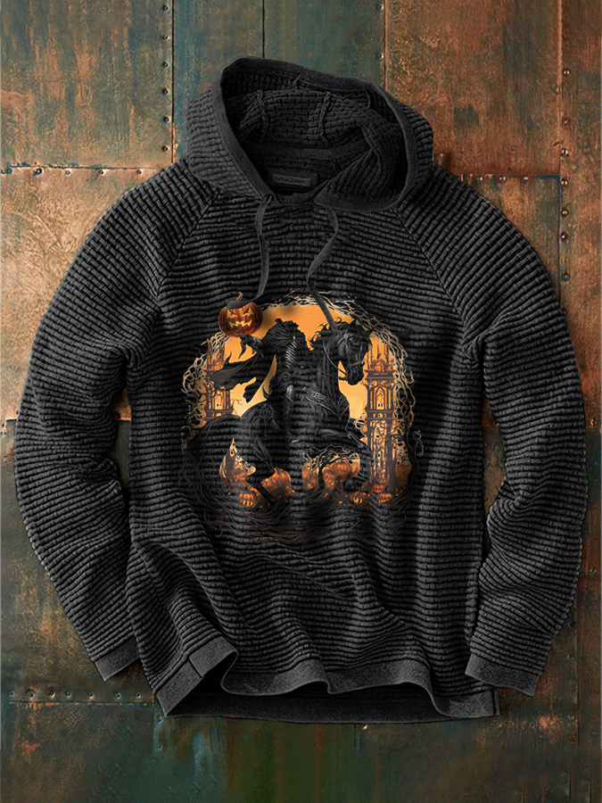 Men's Halloween Headless Horseman Print Hoodie