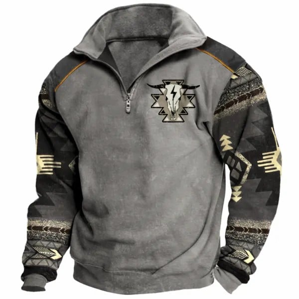 Men's Cowboy Lapel Sweatshirt