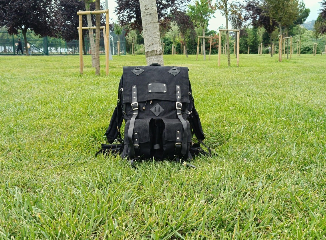 Waxed Canvas and Leather Backpack