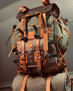 Camping Leather Backpack Bushcraft Rucksac