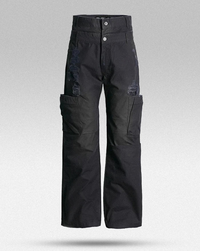 Cyberpunk black pants "Kaichi"