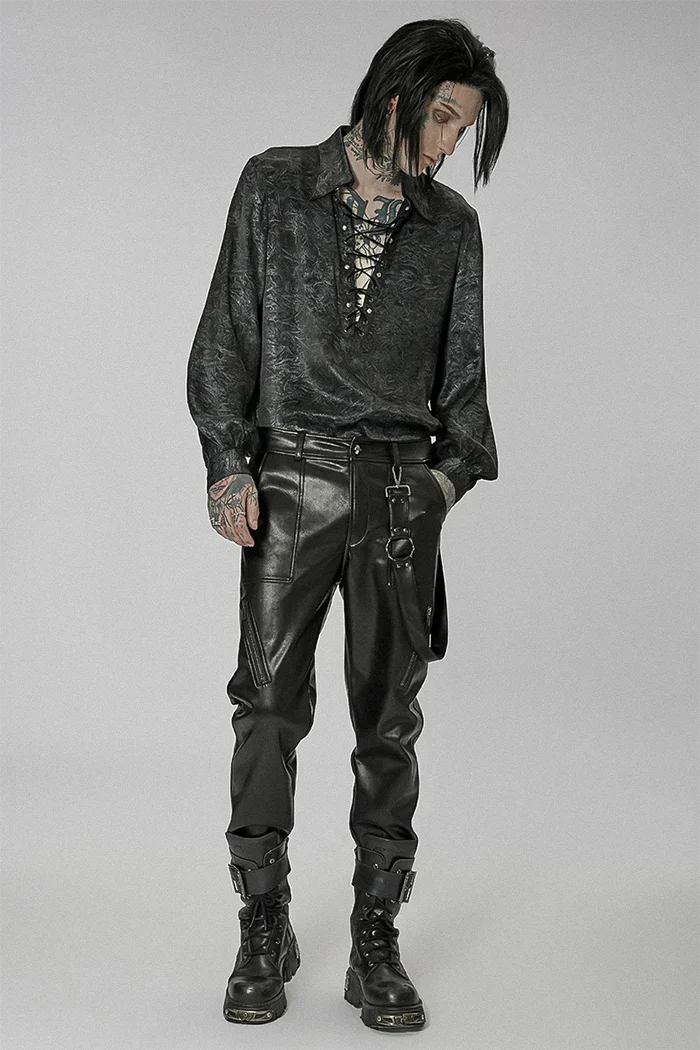 Cyberpunk leather pants "Rumo"