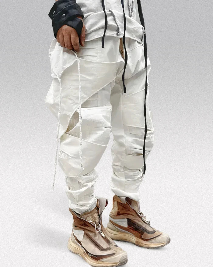 Cyberpunk white pants "Kodate"