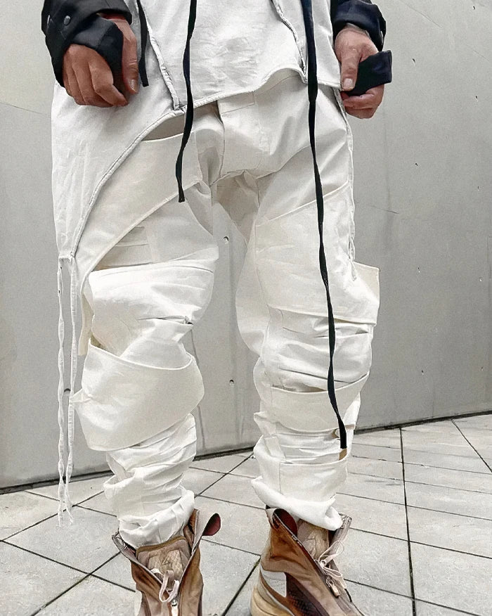 Cyberpunk white pants "Kodate"