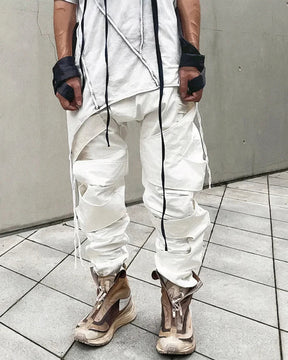 Cyberpunk white pants "Kodate"