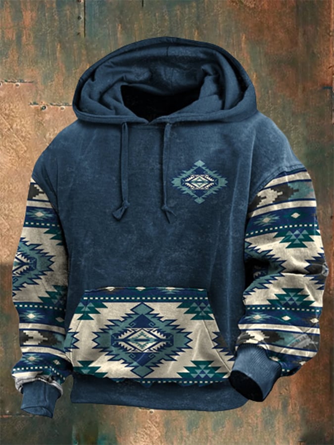 Men's Loose Retro Western Hoodie