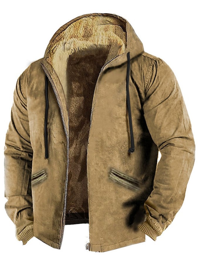 Men'S Retro Western Cotton Zipper Outerwear