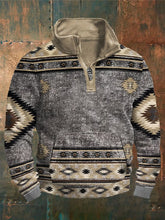 Men's Western Ethnic Style Casual Zipper Long Sleeve Sweatshirt