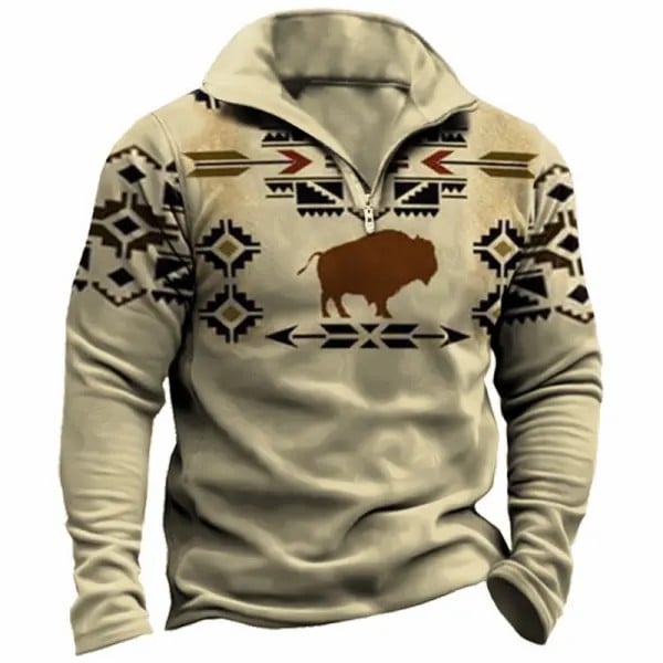 Men's Western Print Ethnic Pattern Aztec Sweatshirt