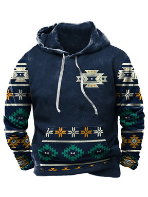 Fleece Fabric Western Print Hoodie