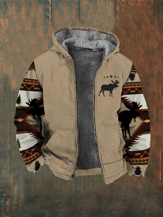 Men's Vintage Moose Creek Ethnic Print Hoodie