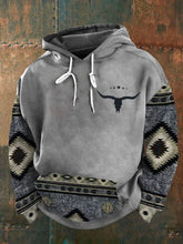 Men's Western Ethnic Print Hooded Sweatshirt