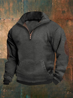 Men's Stand Collar Zipper Long Sleeve Casual Sweatshirt