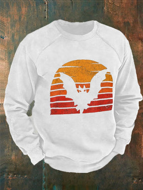 Men's Halloween Bat Print Sweatshirt