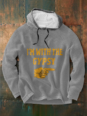 Men's Halloween I'm With The Gypsy Print Waffle Hoodie