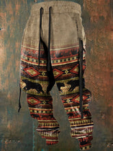 asual Retro Western Print Pocketed Sweatpants