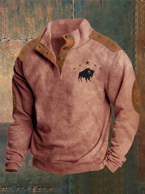 Retro Casual Western Print Sweatshirt