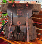 For ivan Giza Brown   60L Custom  Leather Bushcraft Backpack