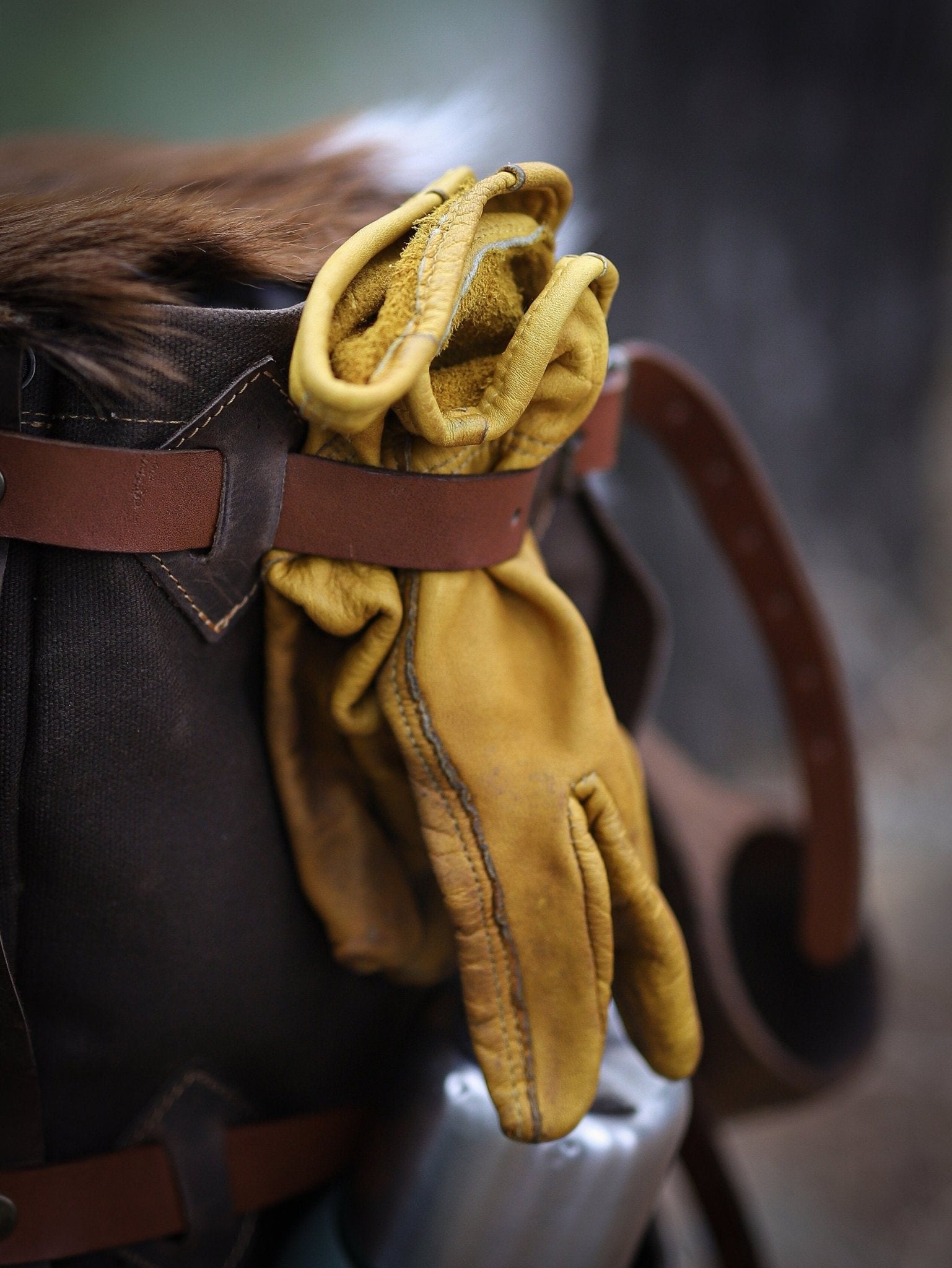 Goat Fur , Canvas and Leather Bag  Bushcraft  Camping