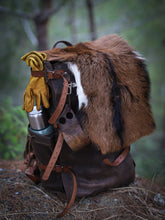 Goat Fur , Canvas and Leather Bag  Bushcraft  Camping