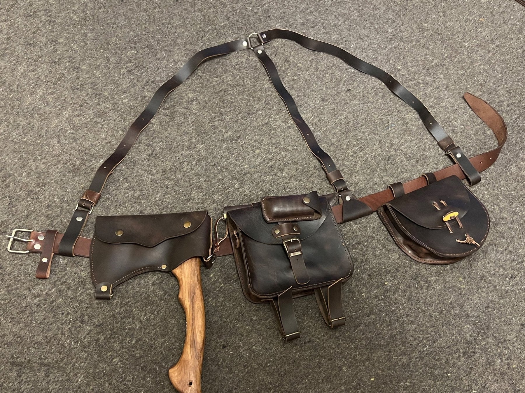 Handmade Leather Utility Belt Set Tool Belt