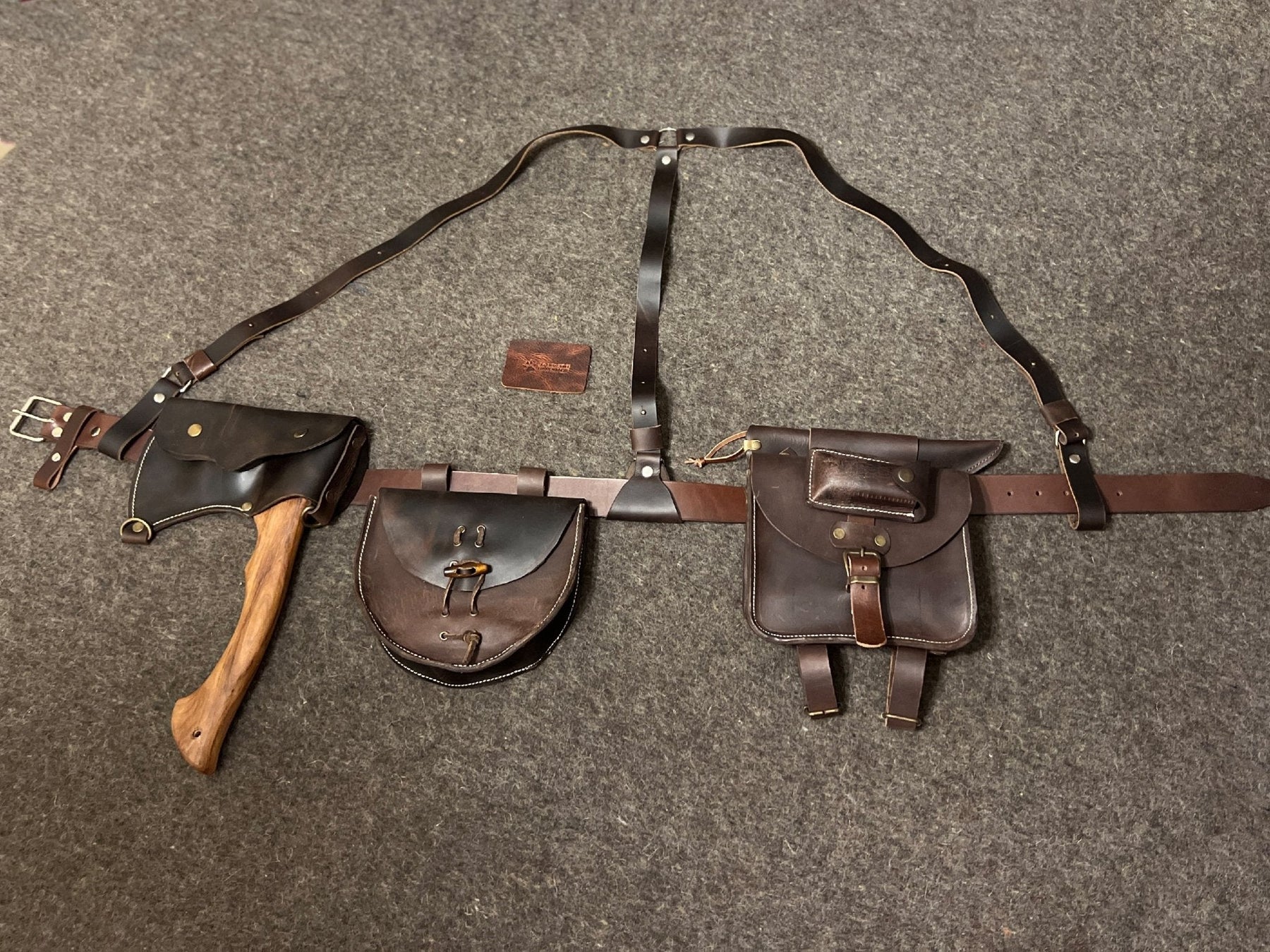 Handmade Leather Utility Belt Set Tool Belt