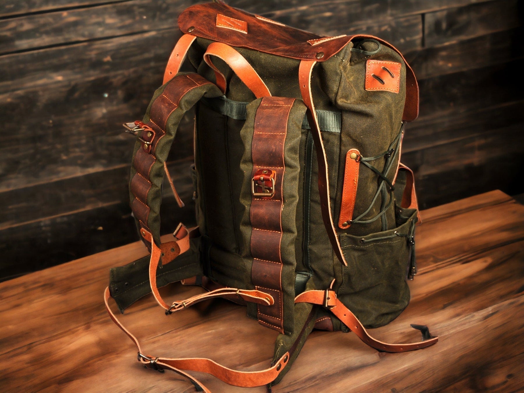 Hiking Backpack Leather - Canvas |Hiking Backpacks