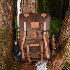 Hiking Backpack Leather - Canvas |Hiking Backpacks