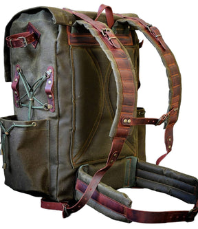 Leather and Canvas Backpack Camping Backpack