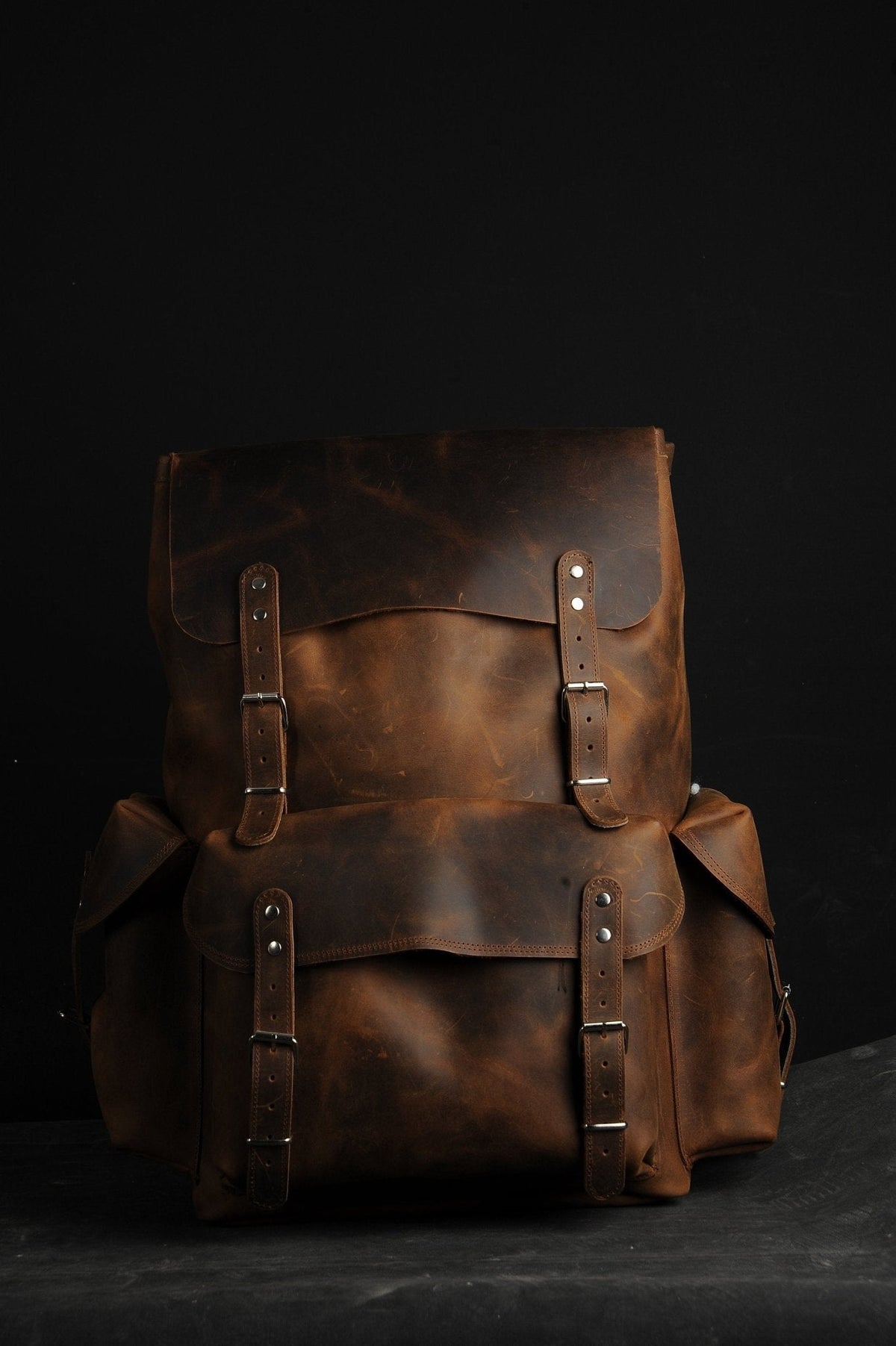 Handmade Daypack Leather Backpack Travel Backpack