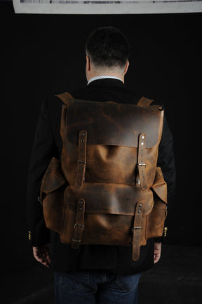 Handmade Daypack Leather Backpack Travel Backpack